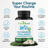 ForestLeaf Multi Collagen Capsules back view with nutritional information