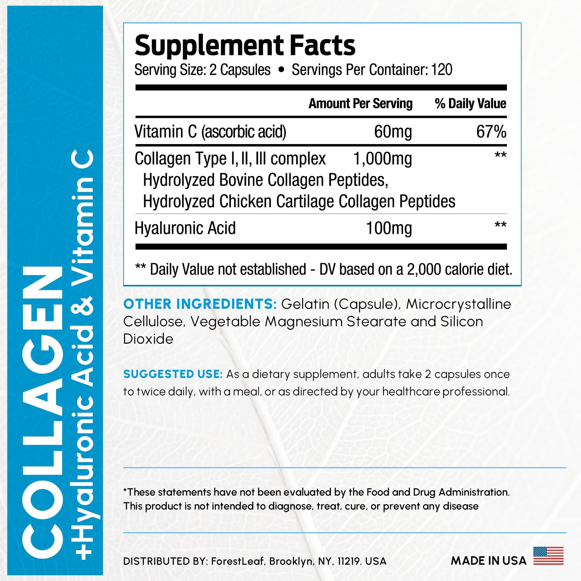 ForestLeaf Multi Collagen Capsules close-up of capsules