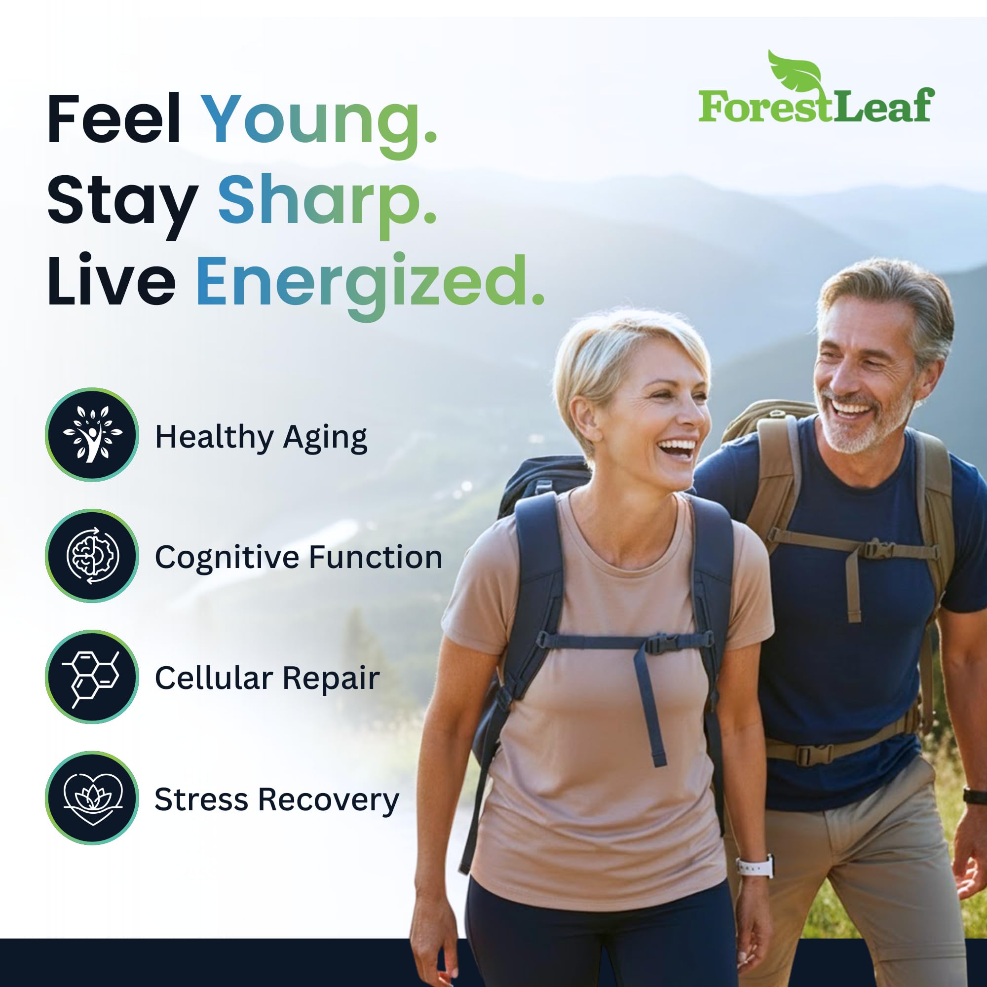 ForestLeaf NAD+ Supplement 500mg bottle with label