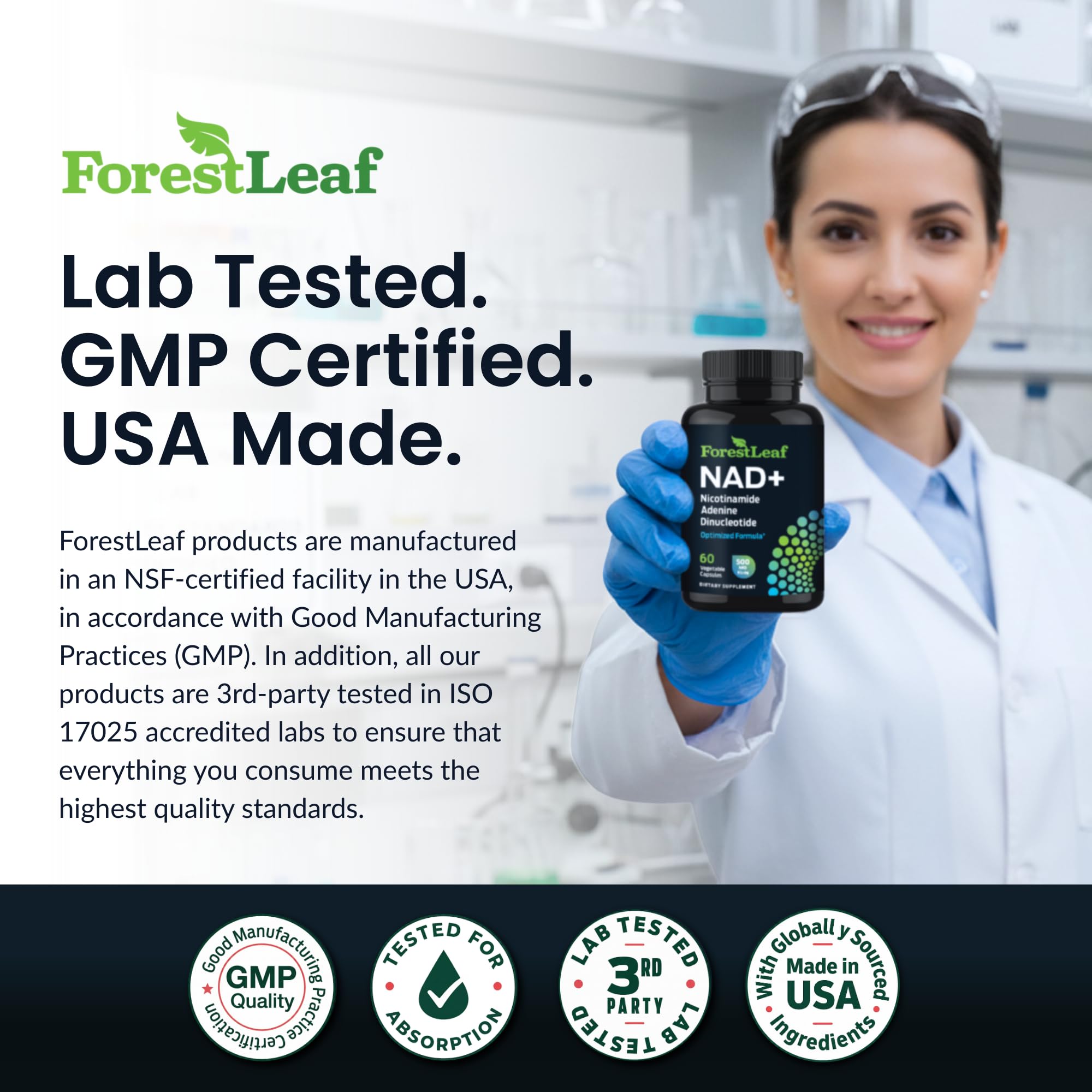 ForestLeaf NAD+ Supplement 500mg packaging