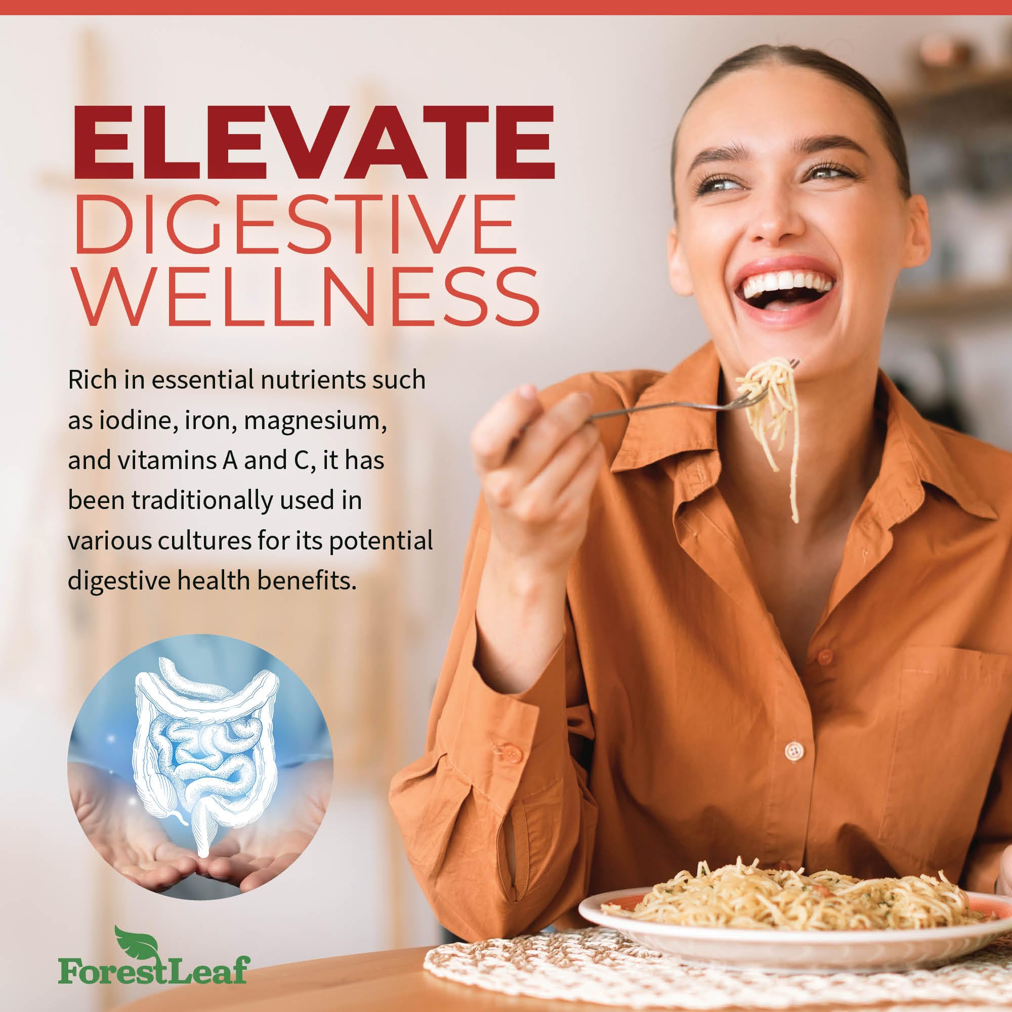 ForestLeaf Organic Sea Moss Capsules 750mg side view