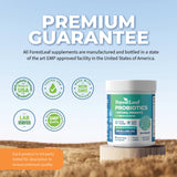 ForestLeaf Probiotics & Prebiotics 100 Billion CFU with a glass of water