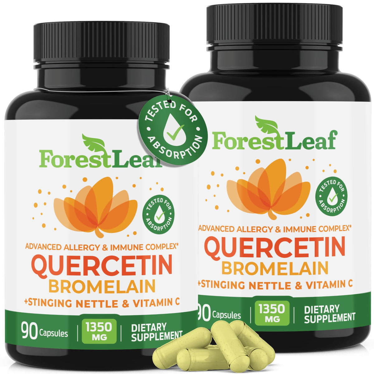 ForestLeaf Quercetin 500mg Supplement bottle front view