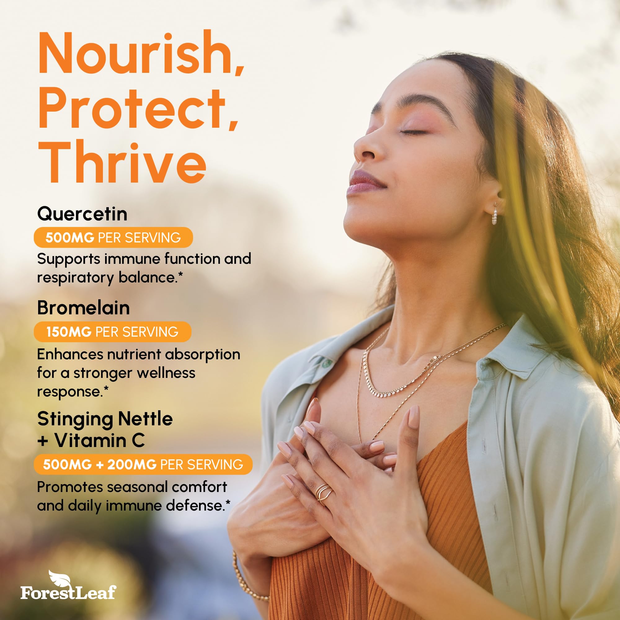 ForestLeaf Quercetin 500mg Supplement ingredients list