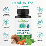 ForestLeaf Vitamin B2 Riboflavin 400mg capsules side view