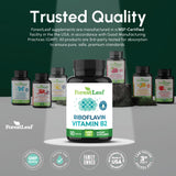 ForestLeaf Vitamin B2 Riboflavin 400mg Supplement with a glass of water