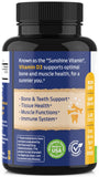 ForestLeaf Vitamin D3 50000 IU product details on a table