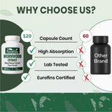 ForestVibe 3-in-1 Herbal Complex capsules on a wooden table