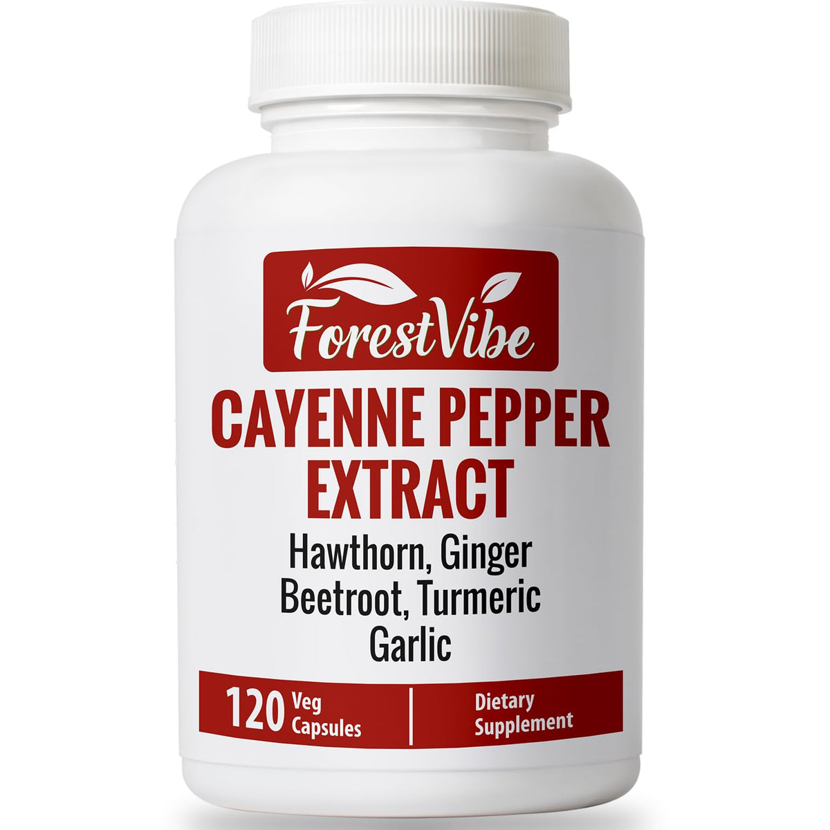 ForestVibe Cayenne Pepper Capsules bottle front view