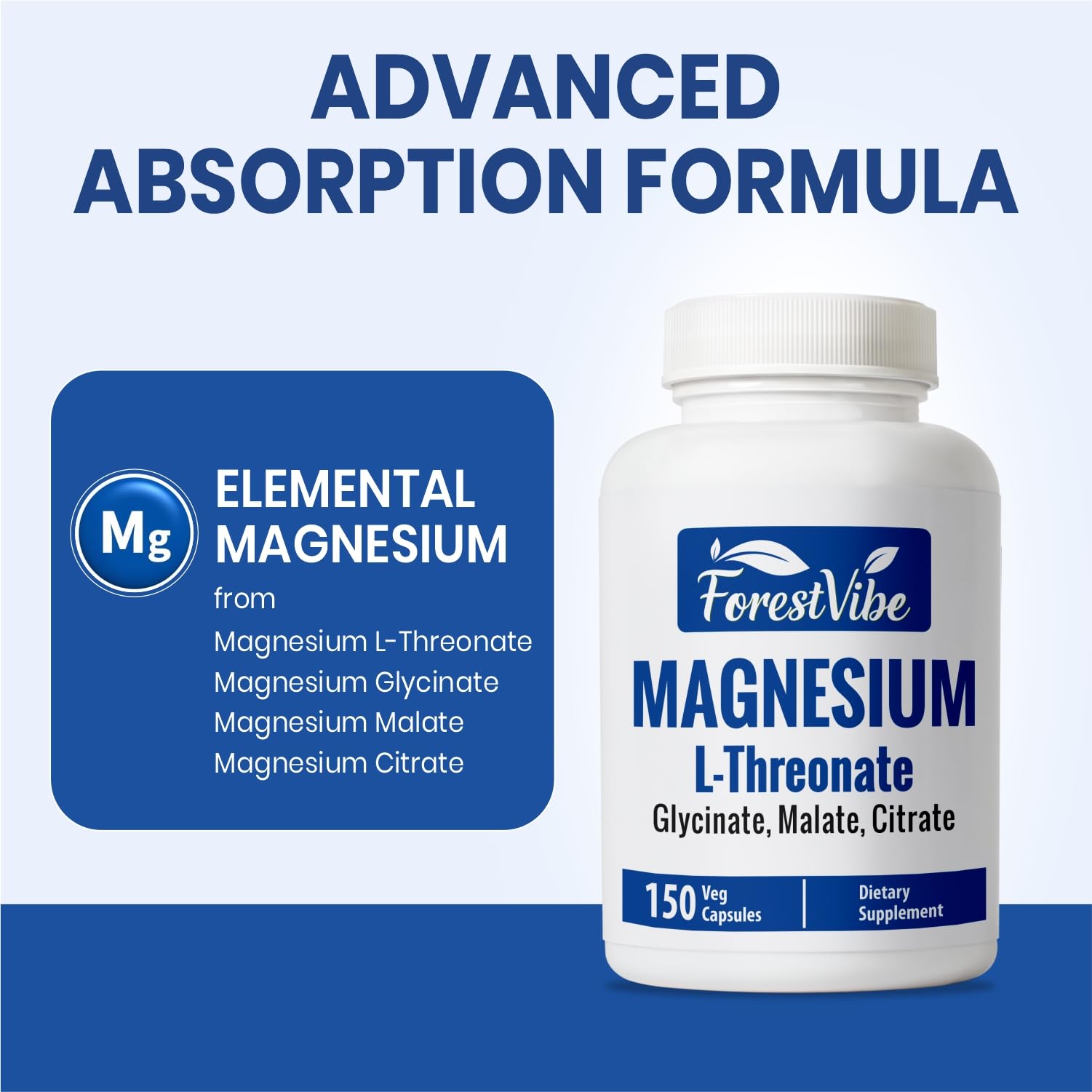 ForestVibe Magnesium Complex Supplement bottle side view