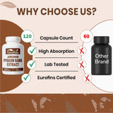 ForestVibe Pygeum Bark Extract 500mg capsules on a wooden surface