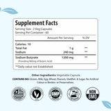 ForestVibe Sodium Butyrate Capsules bottle side view