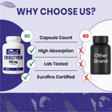 ForestVibe Tributyrin Supplement capsules on a wooden surface