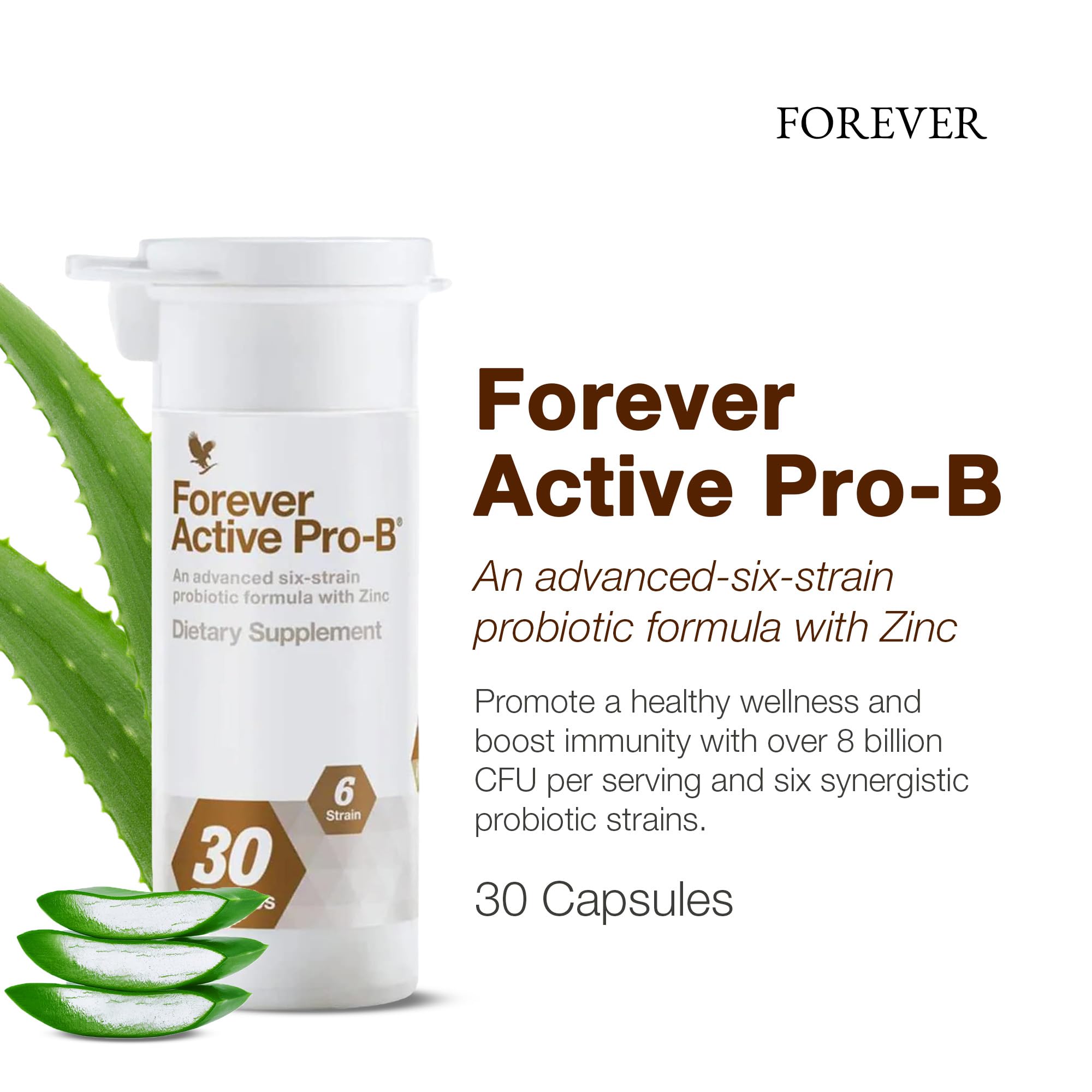 Forever Active Pro-B Probiotic Capsules back view