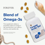 Forever Arctic Sea Omega-3 softgels back view with ingredients