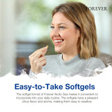 Forever Arctic Sea Omega-3 softgels lifestyle scene with bottle