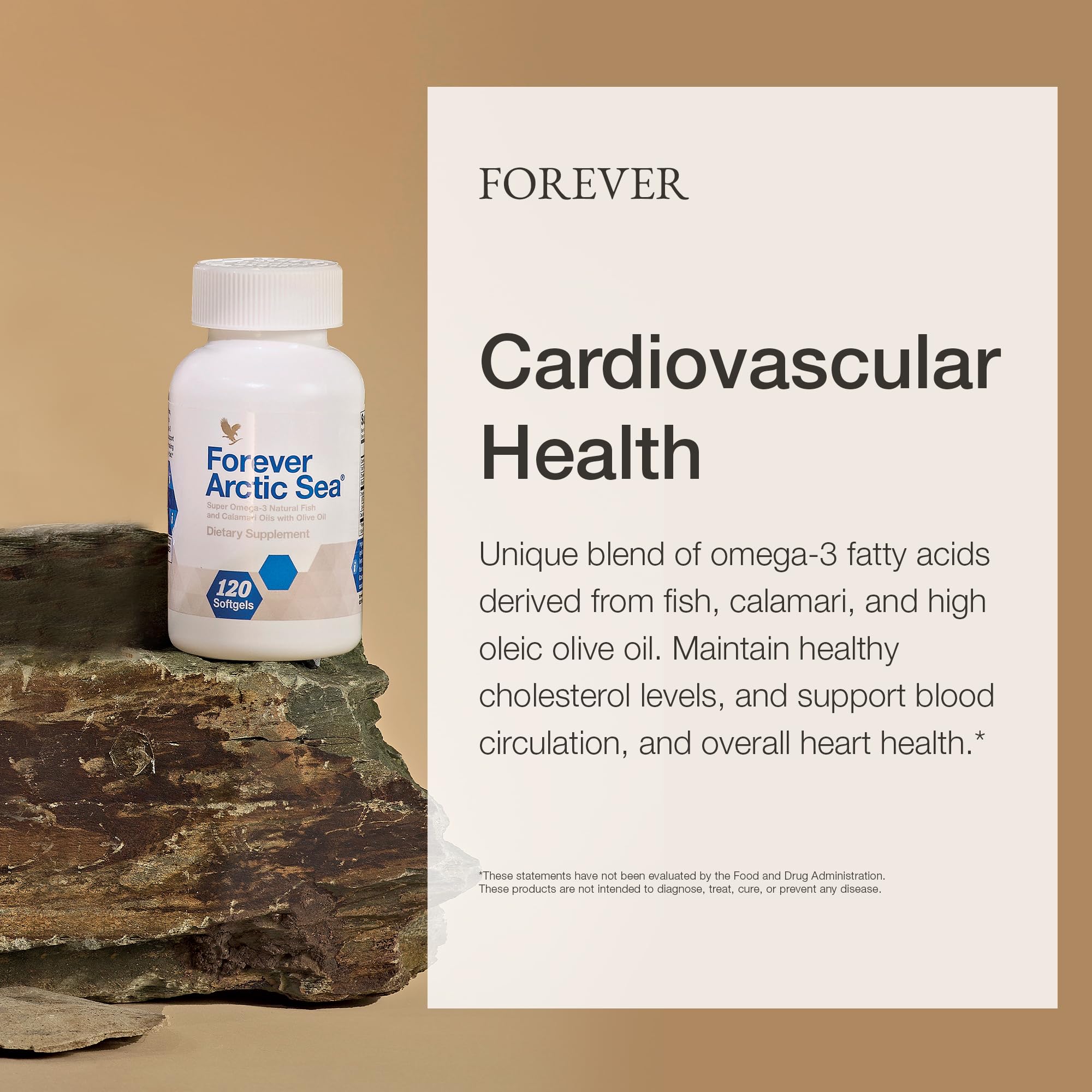 Forever Arctic Sea Omega-3 softgels side view of packaging