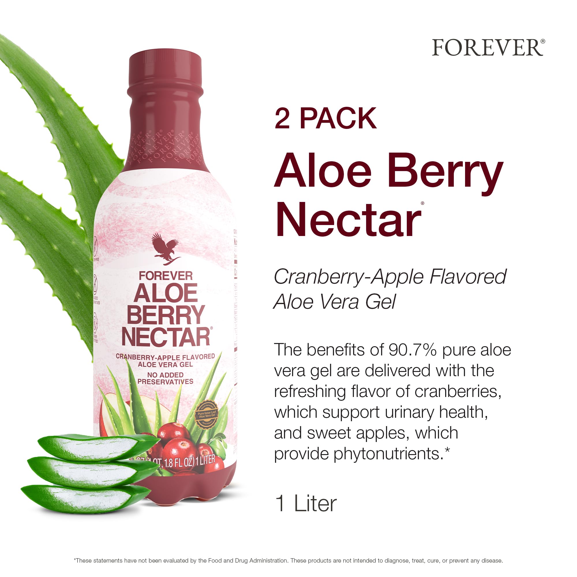 Forever Living Aloe Berry Nectar 1L bottle side view