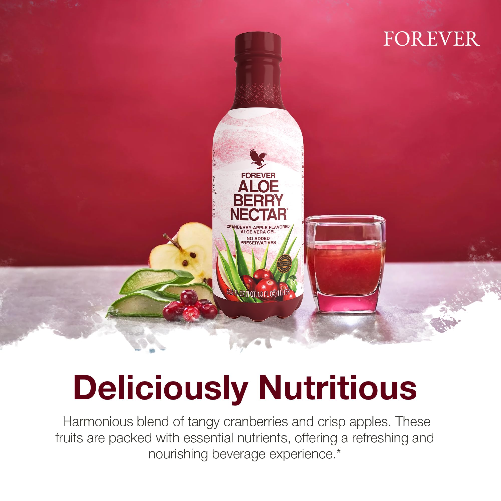Forever Living Aloe Berry Nectar 1L serving suggestion