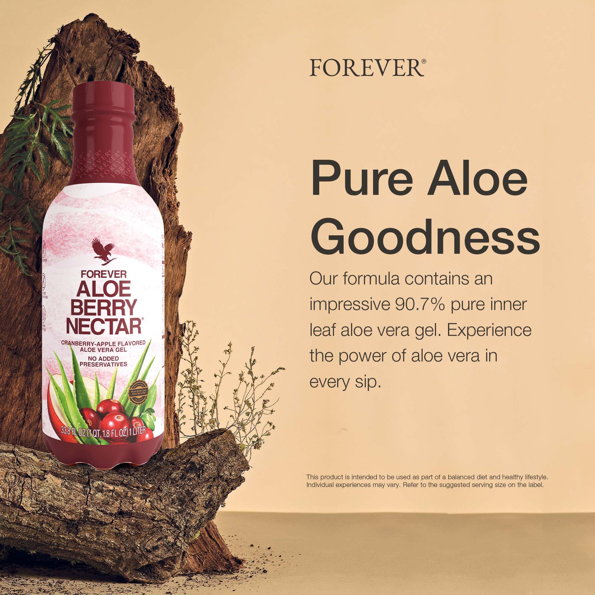 Forever Living Aloe Berry Nectar 570g bottle side view