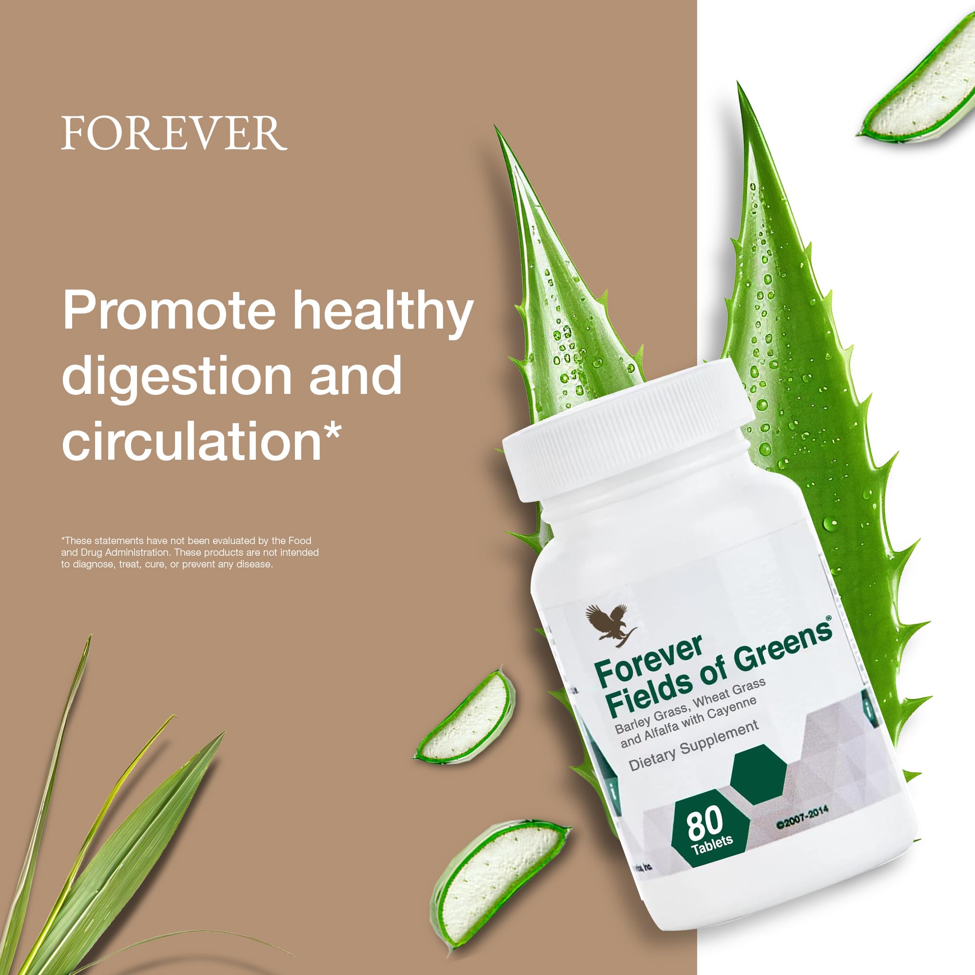 Forever Living Fields of Greens Alfalfa Supplement nutritional information