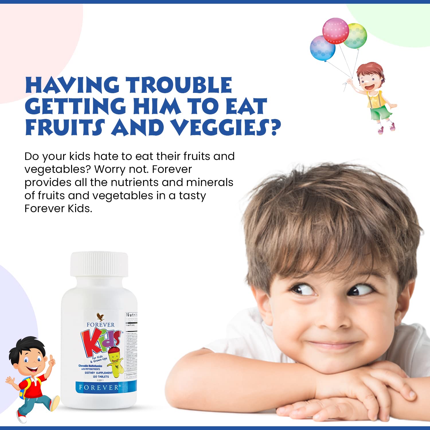 Forever Living Grape Chewable Multivitamins on a kitchen counter