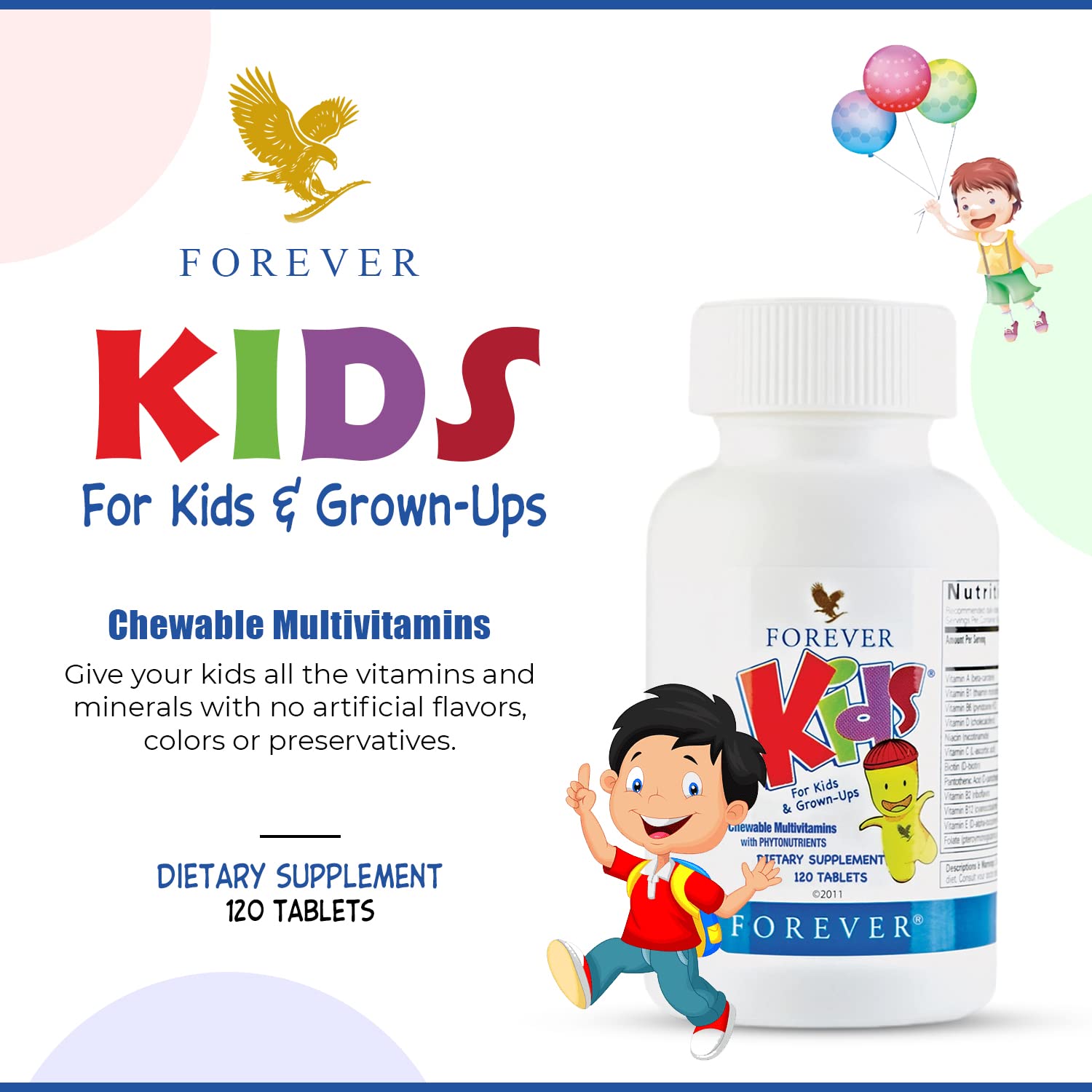 Forever Living Grape Chewable Multivitamins side view packaging