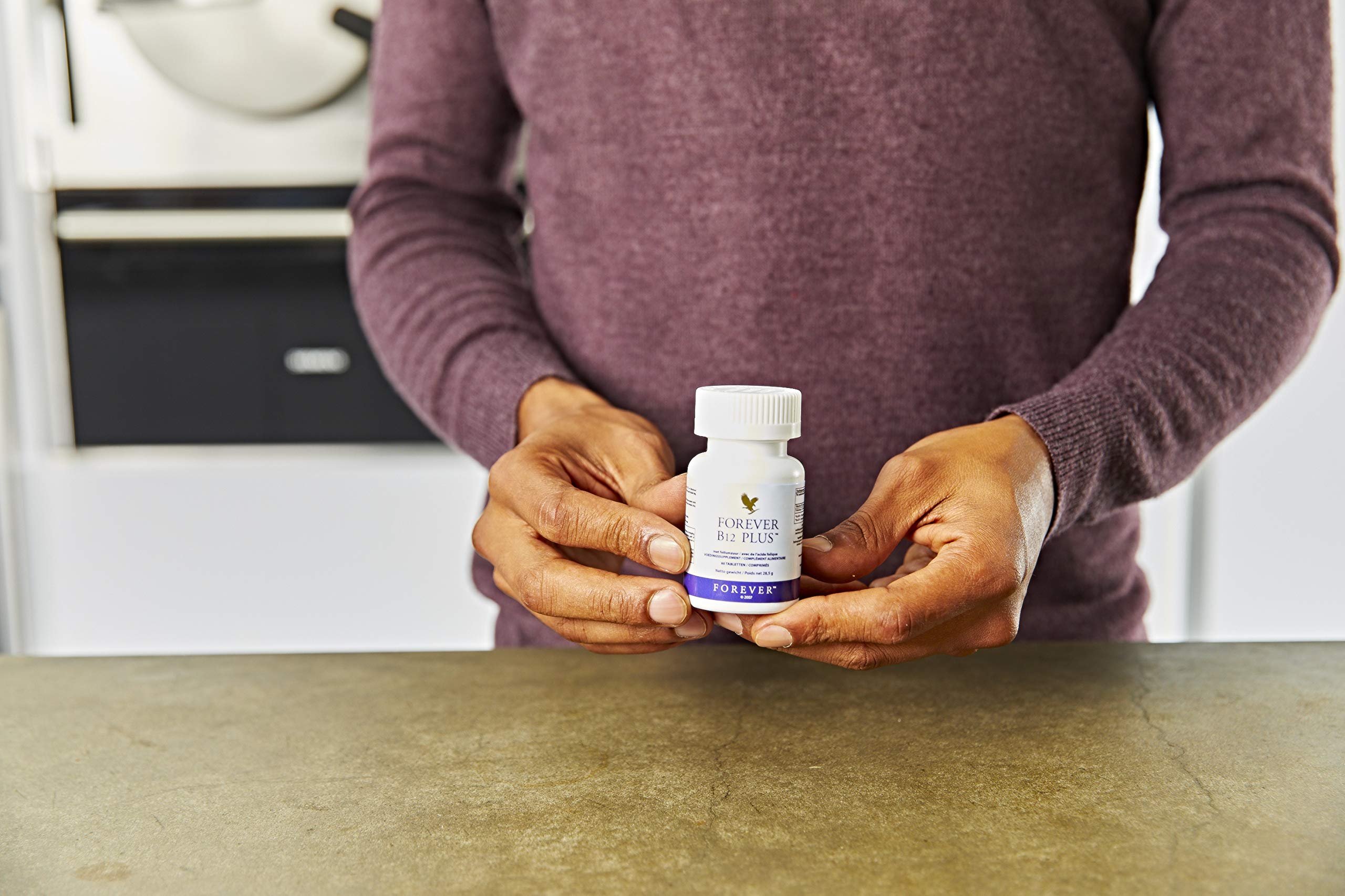 Forever Living Products B12 Plus B-Complex supplement side view