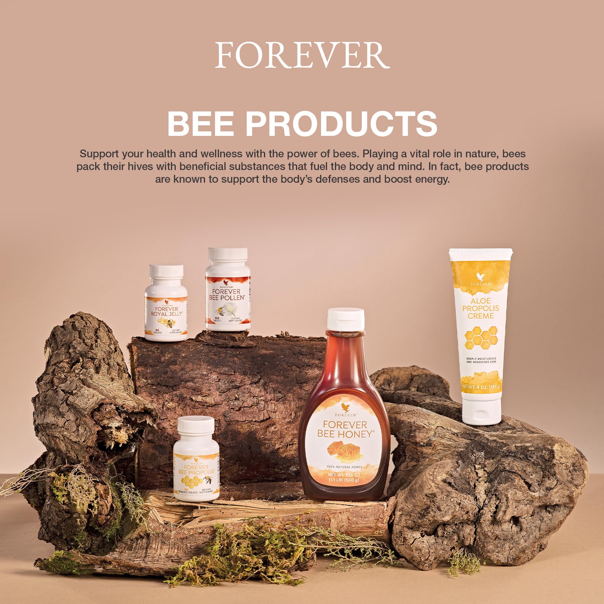 Forever Living Products Bee Pollen and Honey Tablets in hand
