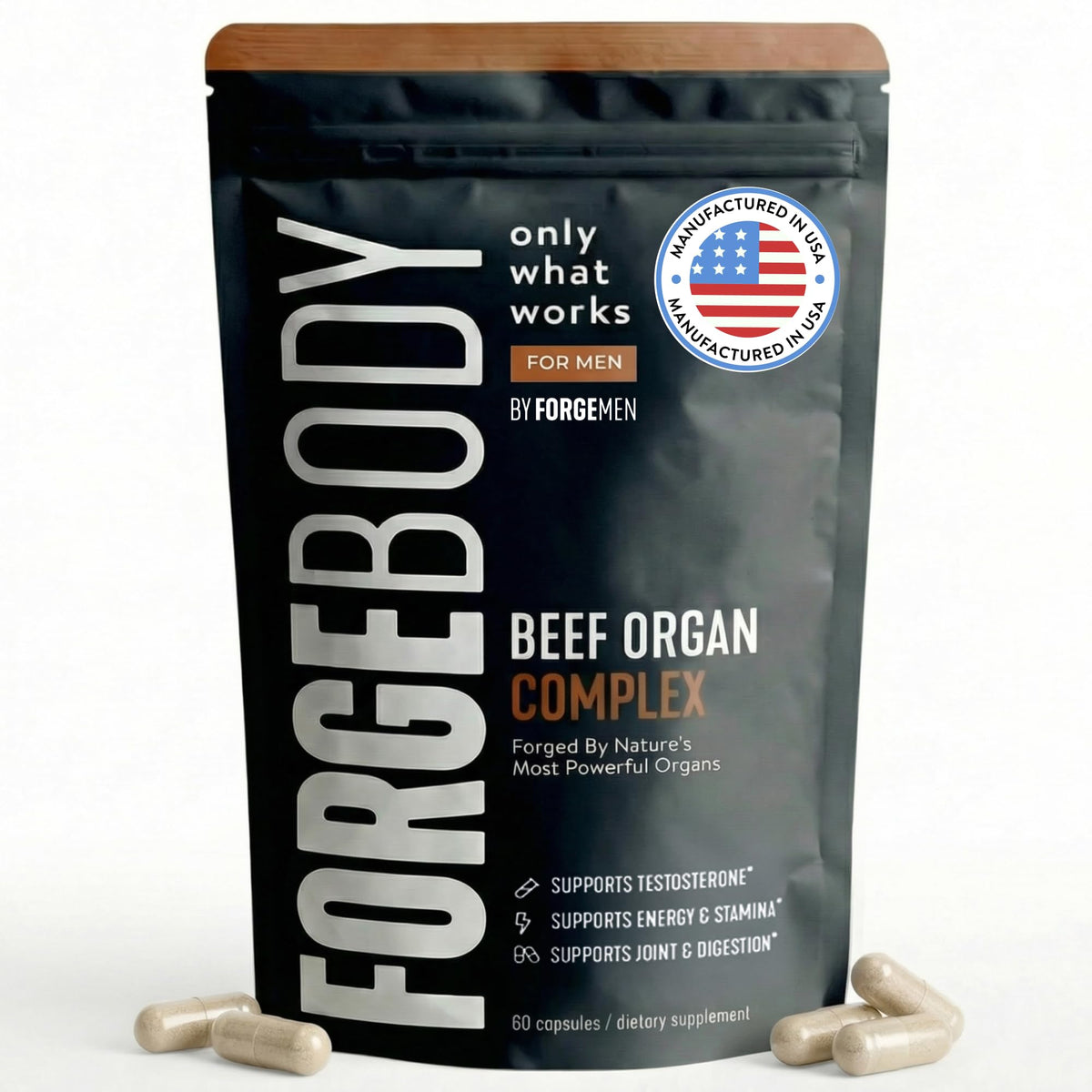 FORGEMEN Organ Complex Liver Extract Capsules front view