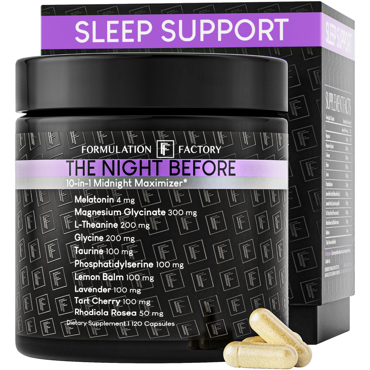 Formulation Factory Night Before Sleep Supplement bottle front view