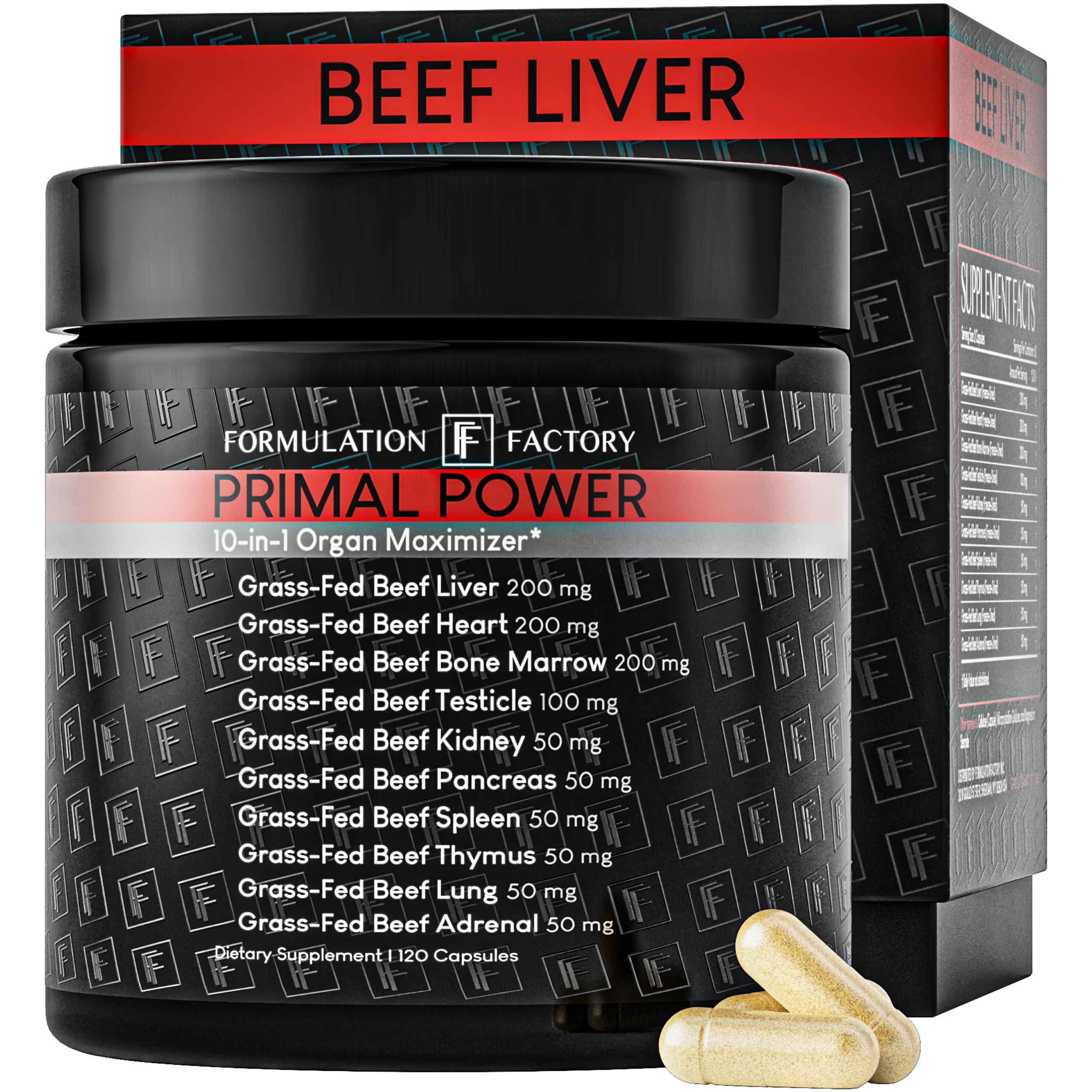 Formulation Factory Primal Power 10-in-1 Beef Organ Complex front view
