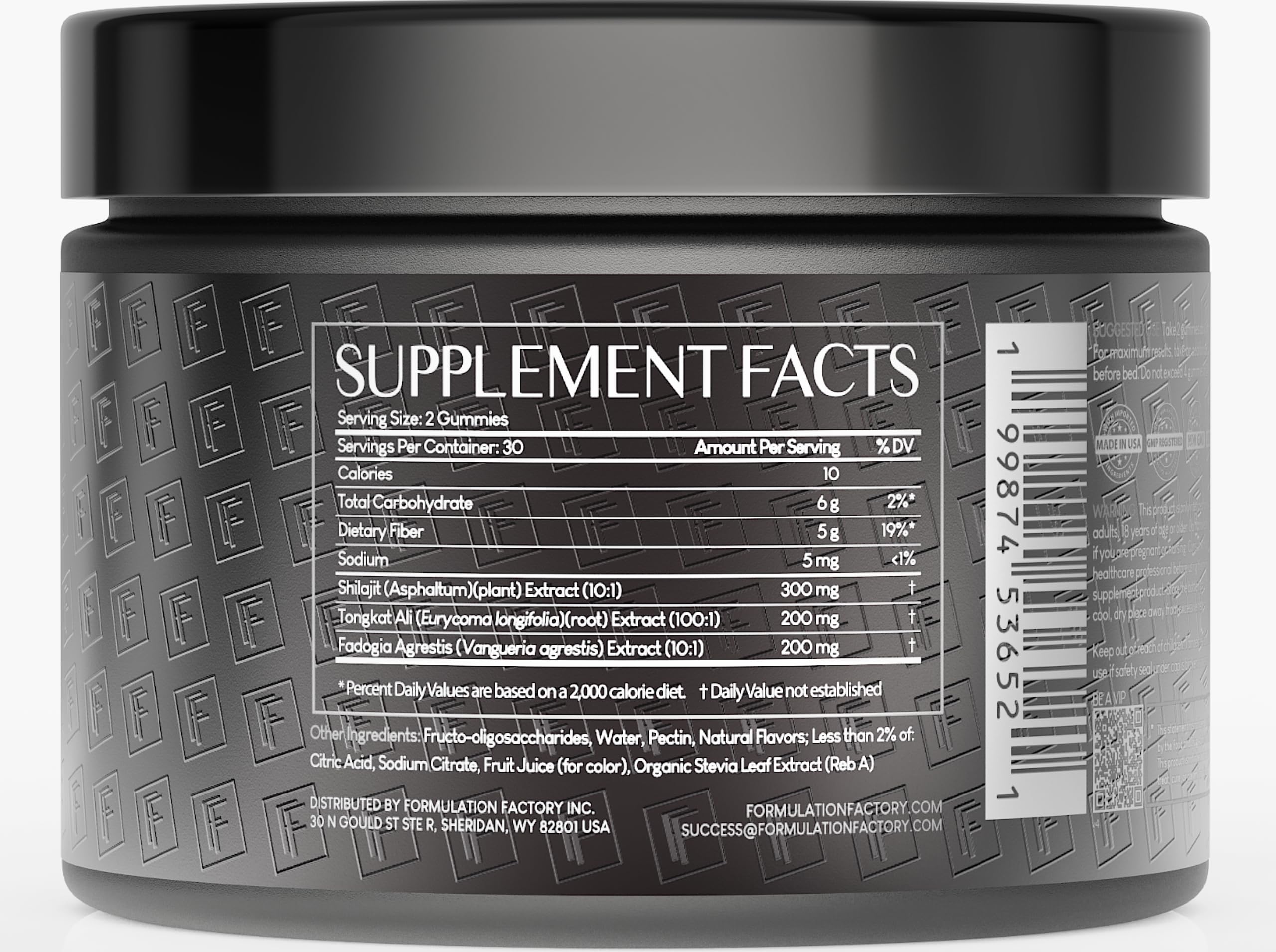 Formulation Factory Shilajit Gummies for Men packaging