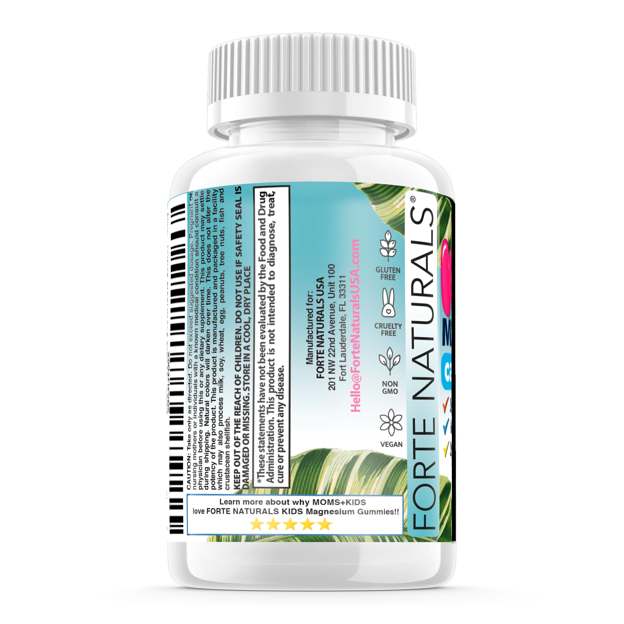 FORTE NATURALS Kids Magnesium Citrate Gummies bottle with label