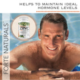 FORTE NATURALS Zinc 50mg Tablets on a wooden table