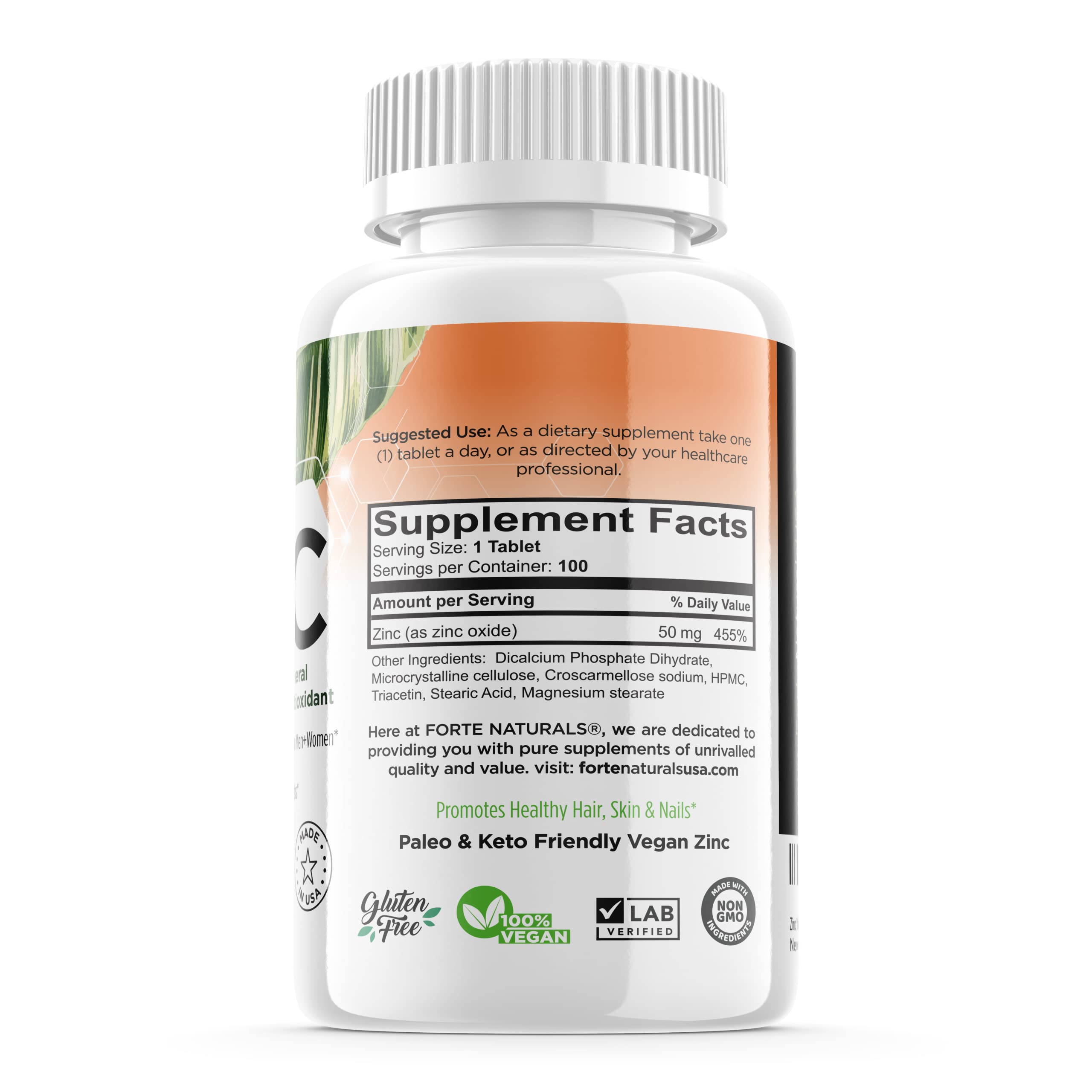 FORTE NATURALS Zinc 50mg Tablets packaging