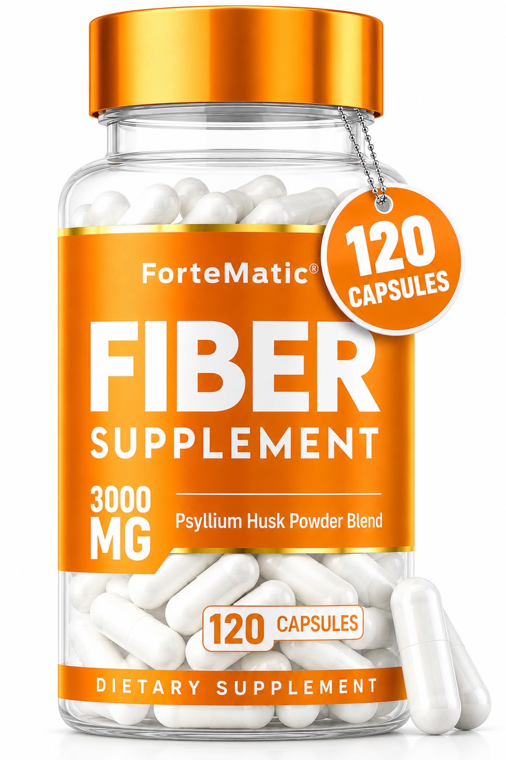 Fortematic Psyllium Husk Capsules front view with packaging