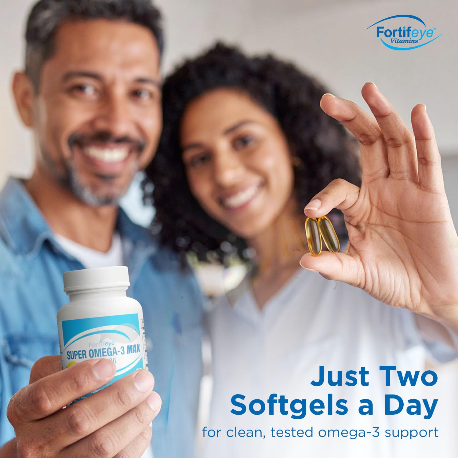 Fortifeye Vitamins Super Omega-3 Max Fish Oil 2400mg softgel with measuring spoon
