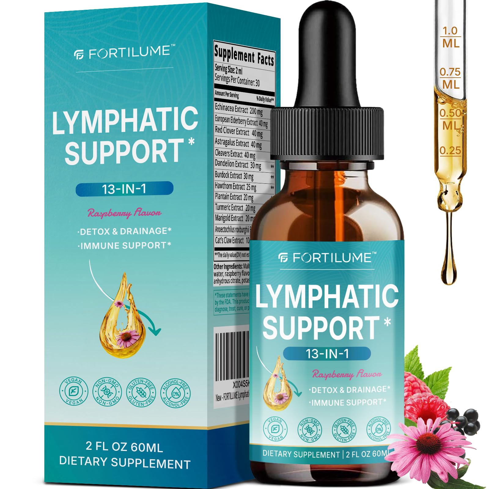 FORTILUME Echinacea Herbal Drops 150g front view