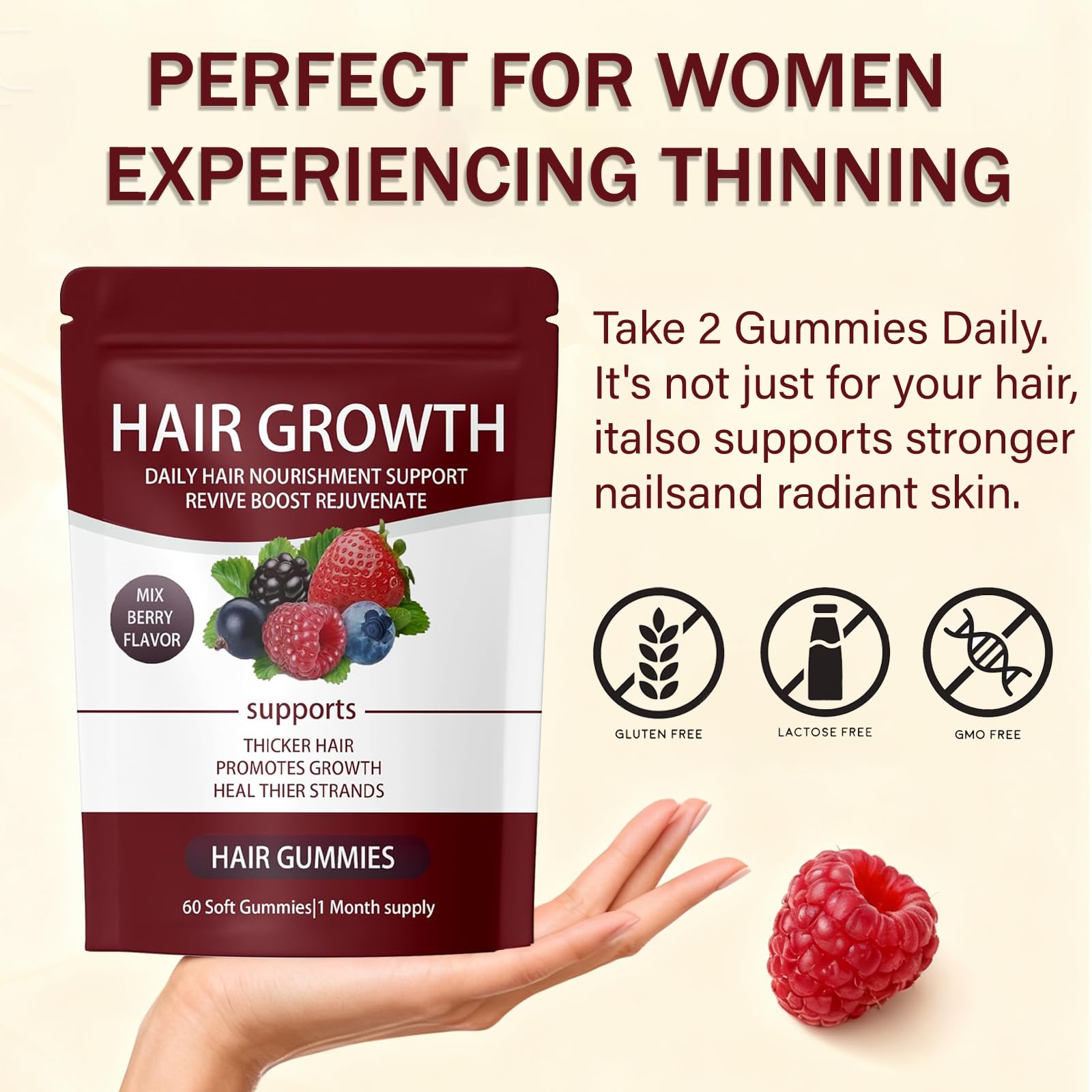 FORTIRISE Daily Hair Gummies lifestyle shot with a beauty setup