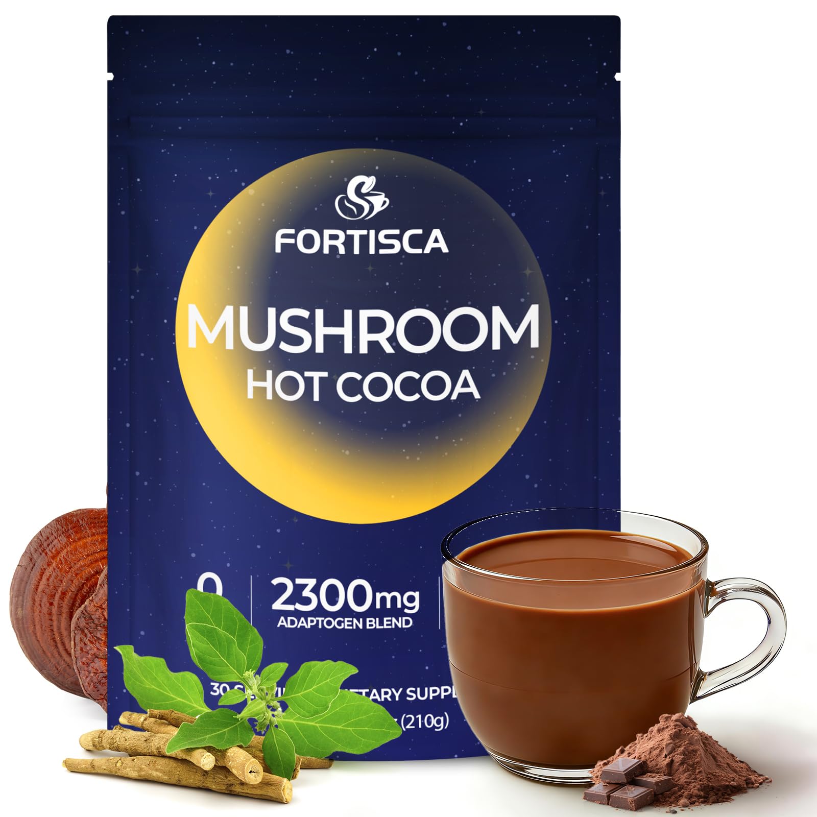 FORTISCA Mushroom Hot Cocoa front view packaging