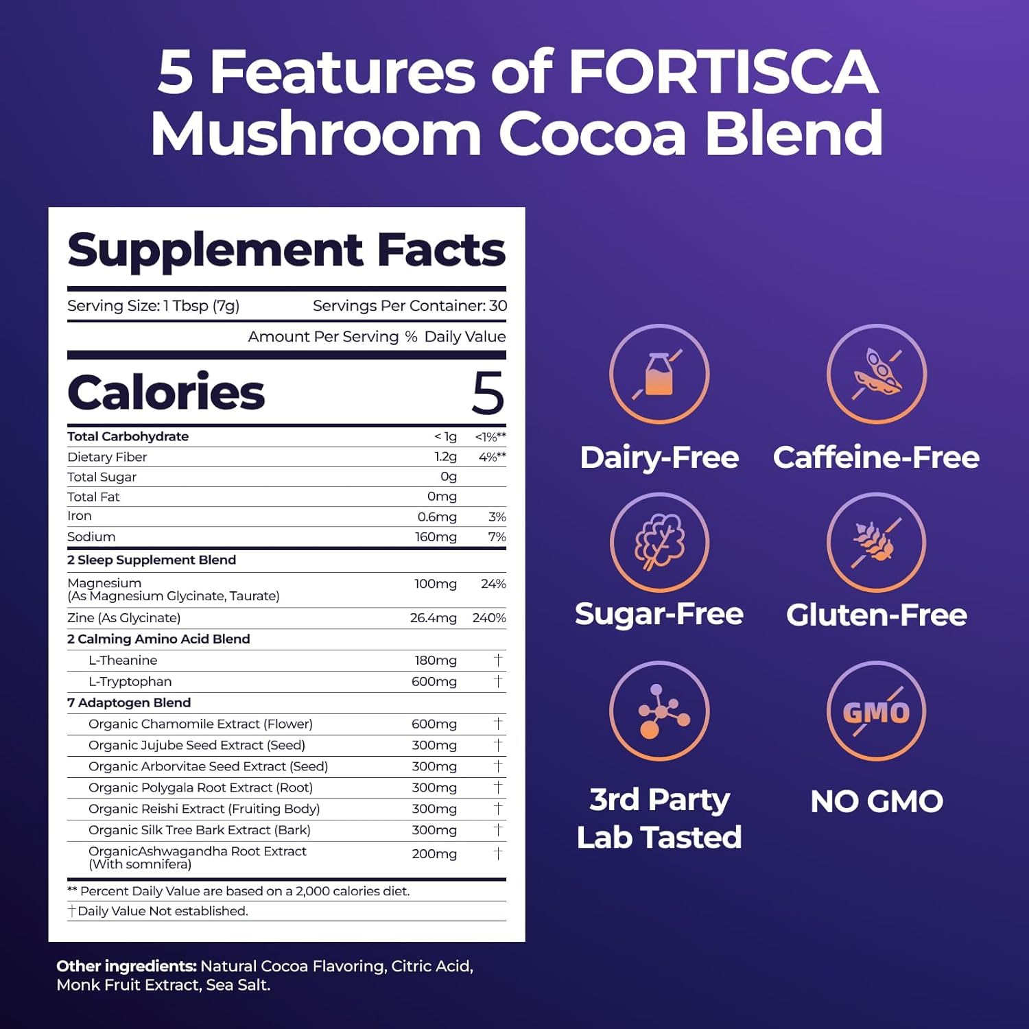 FORTISCA Mushroom Hot Cocoa preparation in a cup