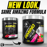 Forzagen Amino Fire BCAA Powder mixed in a glass