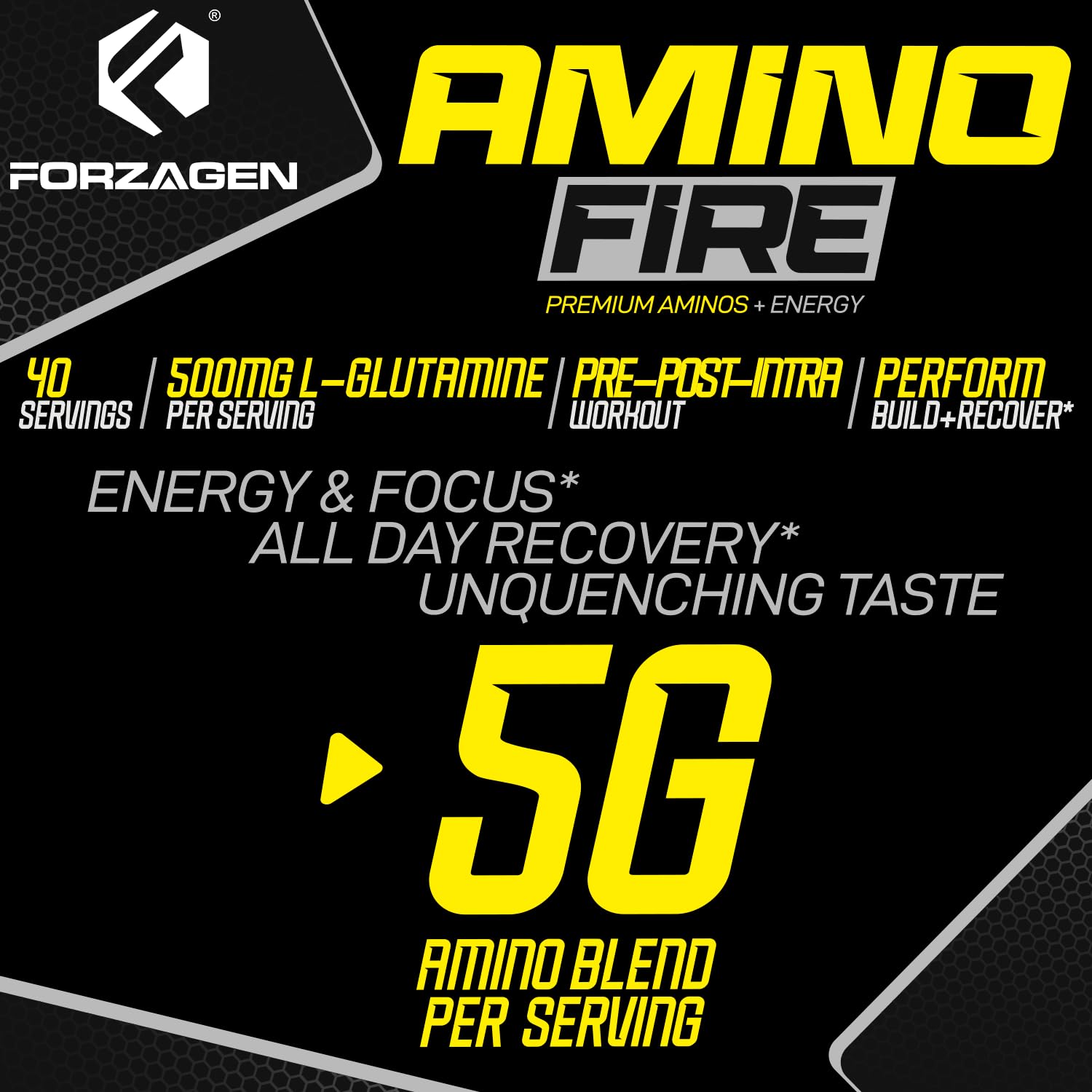 Forzagen Amino Fire BCAA Powder nutritional information