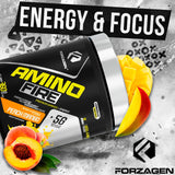 Forzagen Amino Fire BCAA Supplement 360g Peach Mango lifestyle scene