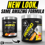Forzagen Amino Fire BCAA Supplement 360g Peach Mango powder scoop