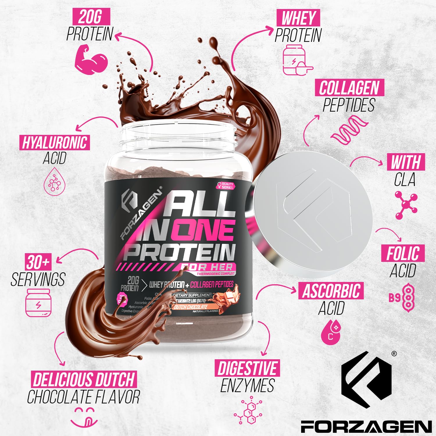 Forzagen Collagen Protein Powder for Women ingredients list