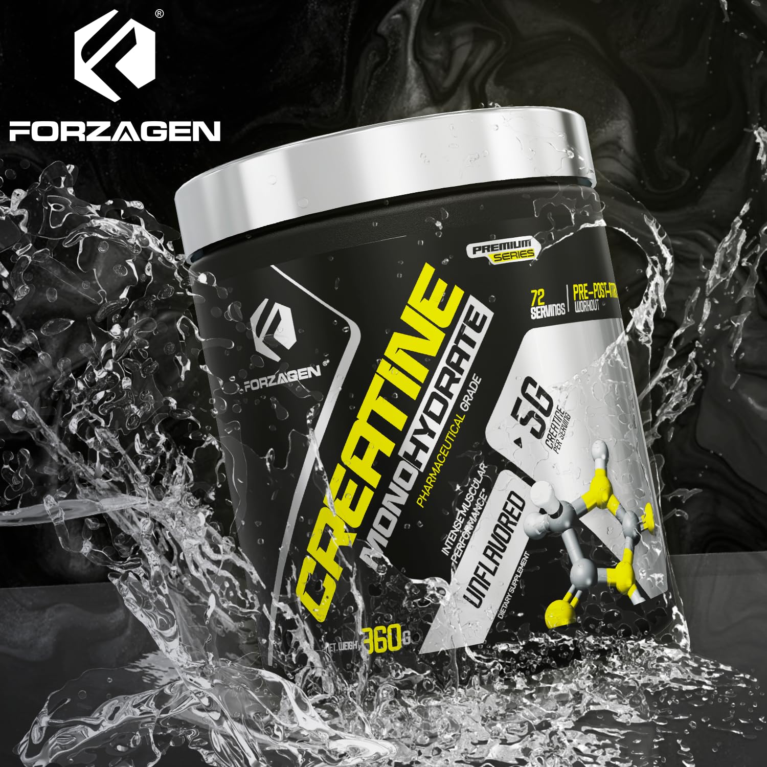 Forzagen Creatine Monohydrate Powder 360g lifestyle shot