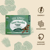 Four Sigmatic Mushroom Coffee Mix Pack lifestyle scene with coffee cup