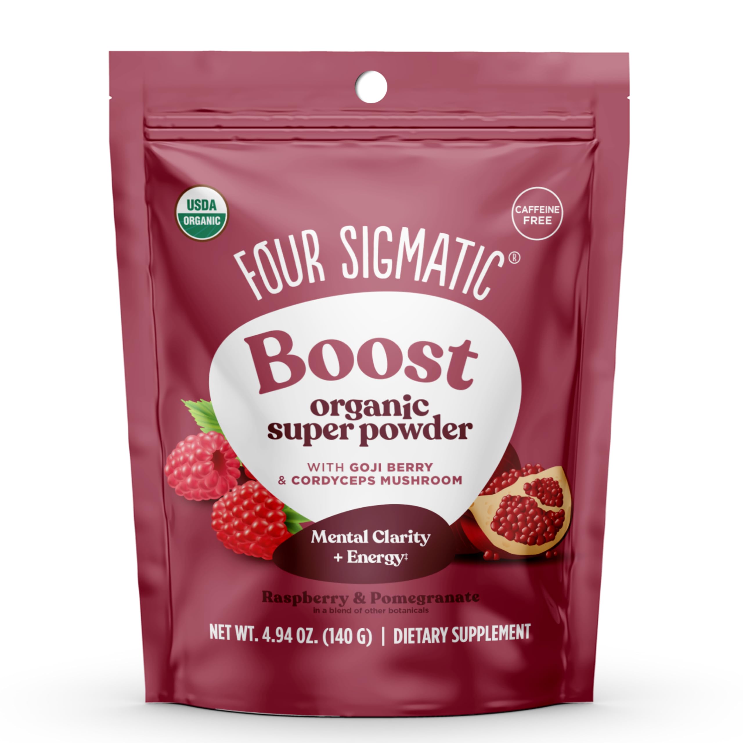 Four Sigmatic Perform Super Powder 140g front view with packaging